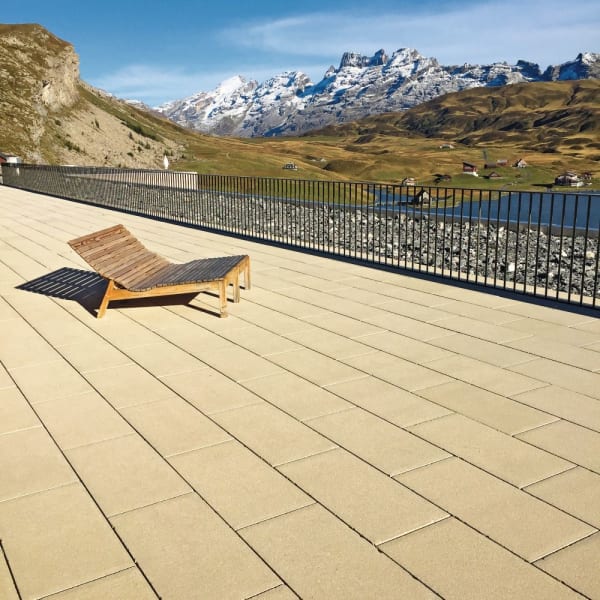 FINALGO Vakuum Gehwegplatte juragelb gestrahlt gefast L 75 B 50 H 4 cm -thumbnail