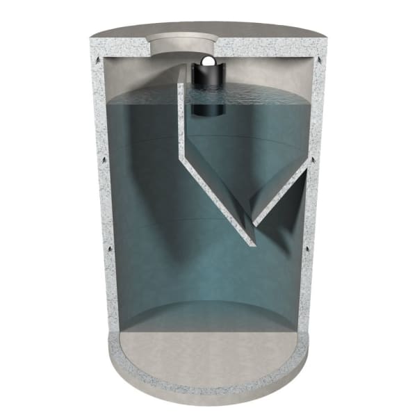 friwa-clar Klärgrube KG Typ A.G für 33 EGW Ø 2000 OD 2240 H 3300 W 120 mm-thumbnail