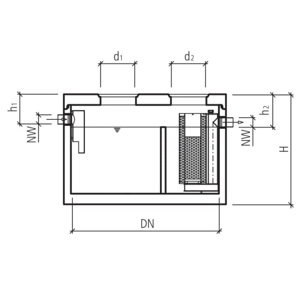 friwa-sep Kompaktanlage SF/MAK Typ 2 NG Abscheider Ø 3000 H 2200 d1 600/600 mm-thumbnail