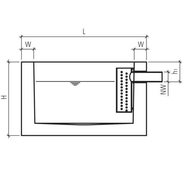 friwa-sep Schlammgrube SG Typ 2 rechteckig L 2800 mm B 1200 H 1200 mm NW 150 -thumbnail