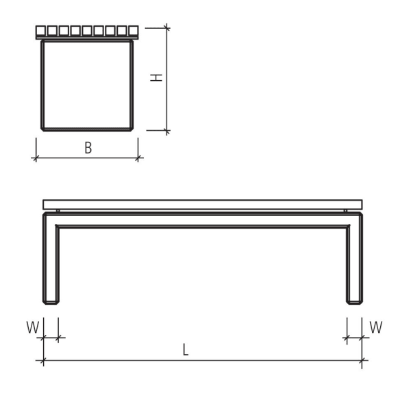 Gartenbank mit Holzrost grau glatt gefast bewehrt L 140 B 45 H 45 cm -thumbnail