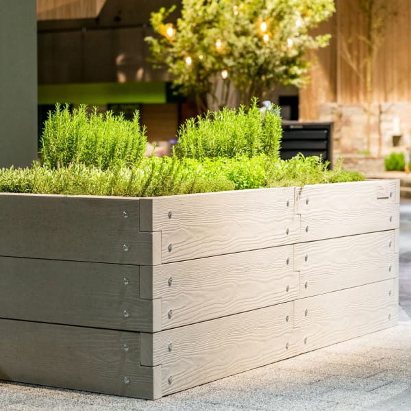 Hochbeet mit Holzstruktur Typ 2 erdbraun L 234 cm B 120 cm H 75 cm W 6 cm-thumbnail