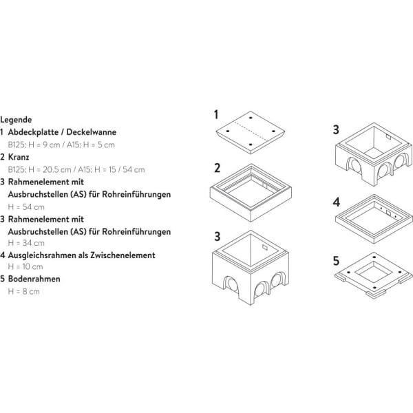 Rahmenelement mit Ausbruchstellen befahrbar B125 L 100 B 100 H 34 W 10 cm -thumbnail