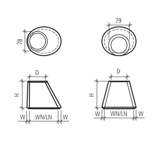 Beton Konus oval exzentrisch Typ 2 Breitseite rund WN 90 cm LN 110 H 50 W 9 cm -thumbnail