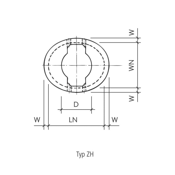 Beton Konus oval zentrisch Typ ZH Breitseite WN 90 cm LN 110 H 84 W 9 cm -thumbnail