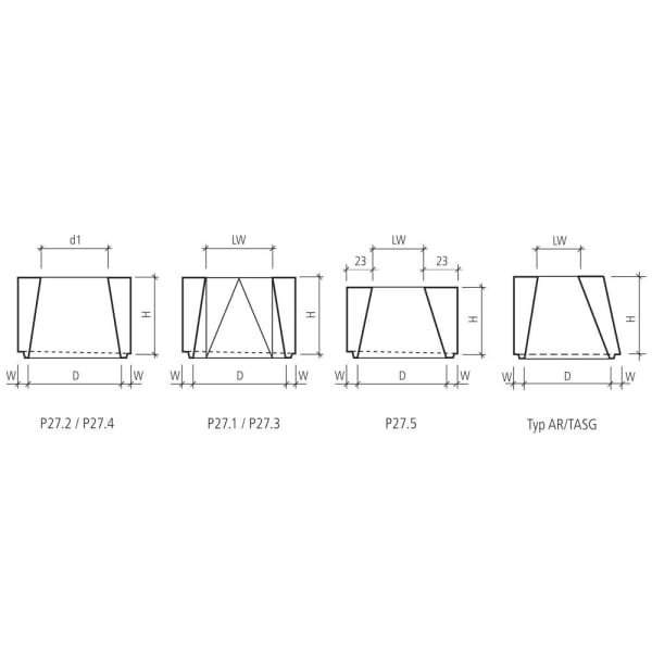 Beton Konus Typ TASG exzentrisch rechteckig Ø 70 cm LW 44/34 H 65 W 7 cm -thumbnail
