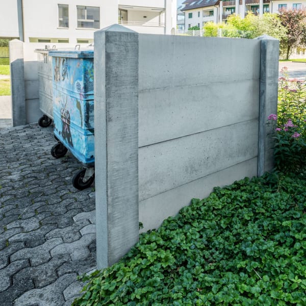 Pfosten für Betonbrett Typ C Zwischenpfosten 2 Nuten glatt L 15 B 15 H 160 cm-thumbnail