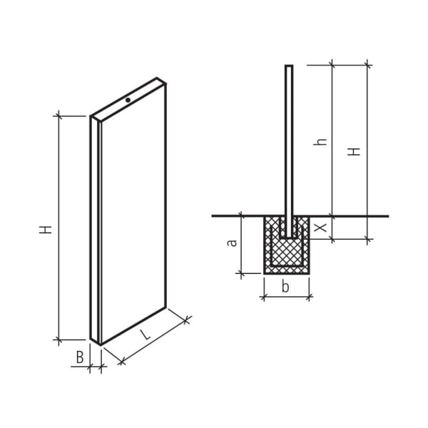 RESIDENZA Betonlamelle GRISCHUNA grau-anthrazit gestrahlt L 50 B 6 H 250 cm-thumbnail