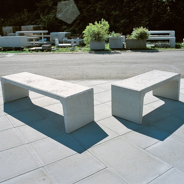 ROZGARD Gartenbank grau gestrahlt gefast bewehrt L 140 cm B 40 cm H 40 cm -thumbnail