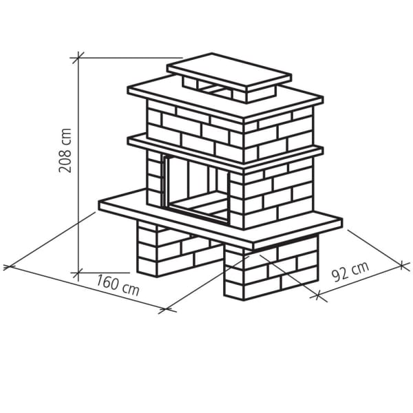 SANTURO Cheminée inkl. Betonplatten u. Schamott-Steinen schwarz-weiss-thumbnail