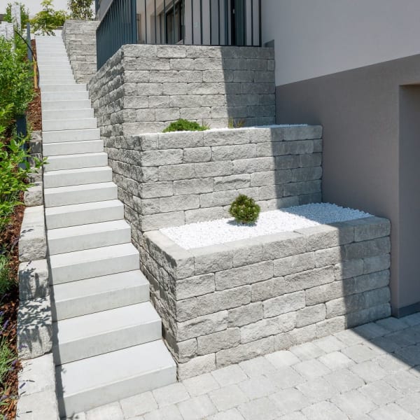 SANTURO Mini Landhausmauer schwarz-weiss L 30-50 B 15 H 15 cm -thumbnail