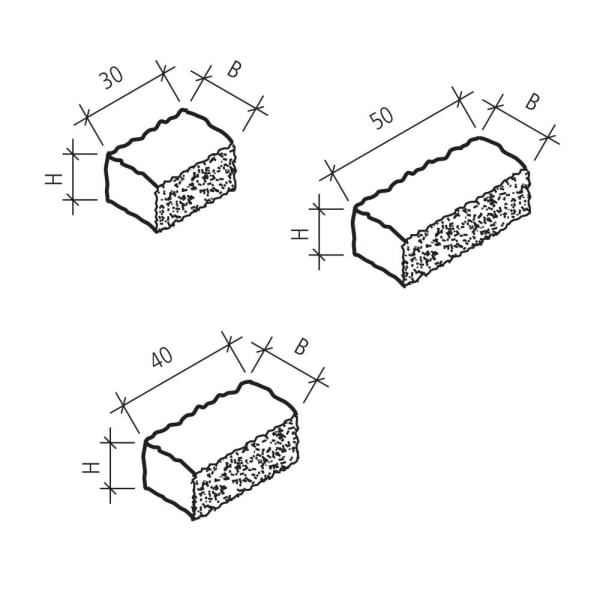 SANTURO Mini Landhausmauer schwarz-weiss L 30-50 B 15 H 15 cm -thumbnail
