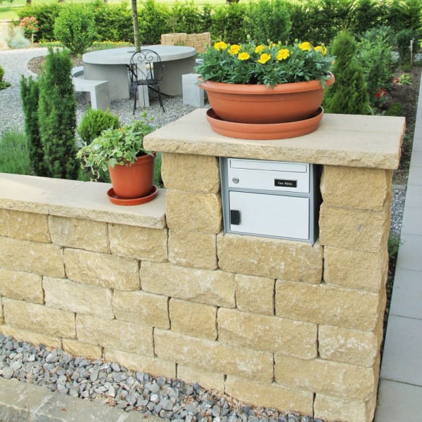 SANTURO Pfeilerabdeckplatte Typ 15 schwarz-weiss gestrahlt L 50 B 50 H 5.5 cm-thumbnail