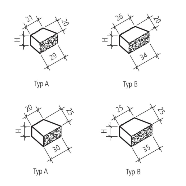 SANTURO Spaltkeilmauerstein L Typ A 29-21 cm L Typ B 34-26 cm-thumbnail