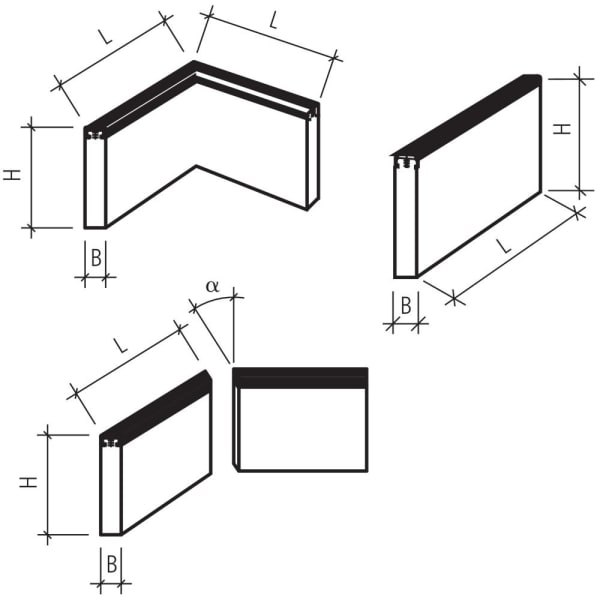 Silidur Stellplatte mit Gummiabdeckung L 50 cm B 6 cm H 20 cm Komplette Ecke 90°-thumbnail