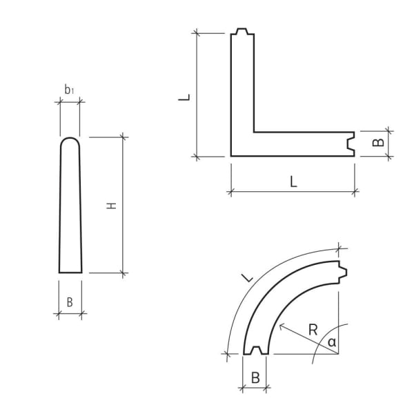Stellriemen mit Nut+Kamm maschinell glatt L 50 B 4.8 - 5 cm H 30 cm -thumbnail