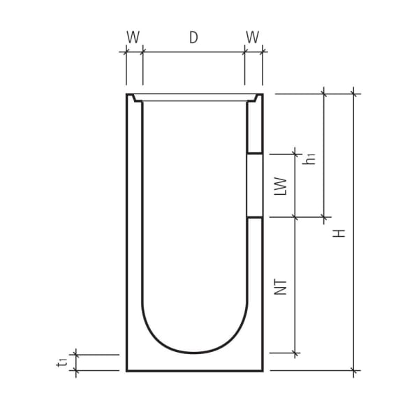 Strassenablauf mit Aussparung, ohne Schachtfutter, D 70 cm H 150 cm ZH-thumbnail