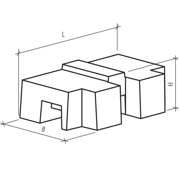 UNIVERSAL Gewichtsstein grau glatt Kanten gerundet L 40.5 cm B 25.5 cm H 17 cm -thumbnail