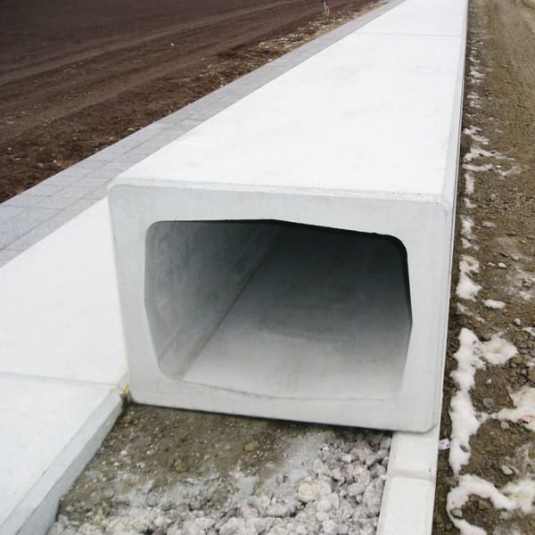 Vierkant-Normalelement beidseitig offen grau glatt L 250 B 65 H 50 cm-thumbnail