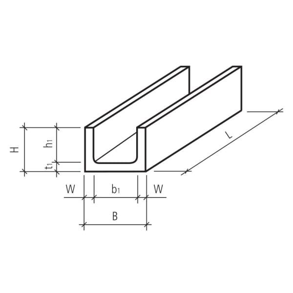 Werkleitungskanal Typ 31  bewehrt L 200 cm B 66 cm H 42 cm W 5-6 cm -thumbnail