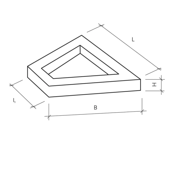 WILD Verkehrstrapez grau glatt inkl. Hülse L 260/110 B 220 H 18 cm-thumbnail