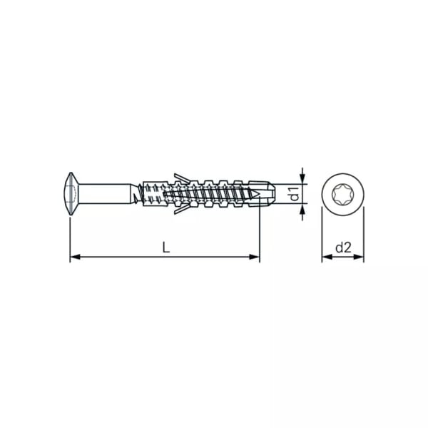 Fussleistenschraube FLSD T15 mit Nylondübel vernickelt 3.5 x 40 mm-thumbnail