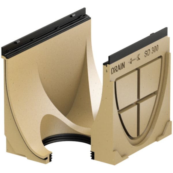 ACO SD300 Rinne Typ 0.2 mit Auslauf DN200 mm 500 mm Guss-thumbnail