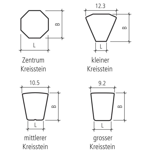 TEGULA Kreisstein inkl. Zentrumsstein herbstlaub glatt H 6 cm -thumbnail