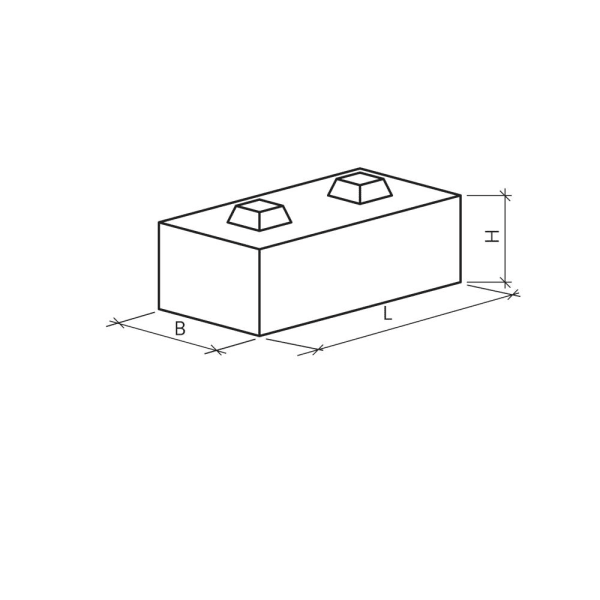 BOHLER BLOC Restbeton 1/2 Normalelement mit Aussp. gefast L 58.7 B 60 H 50 cm-thumbnail