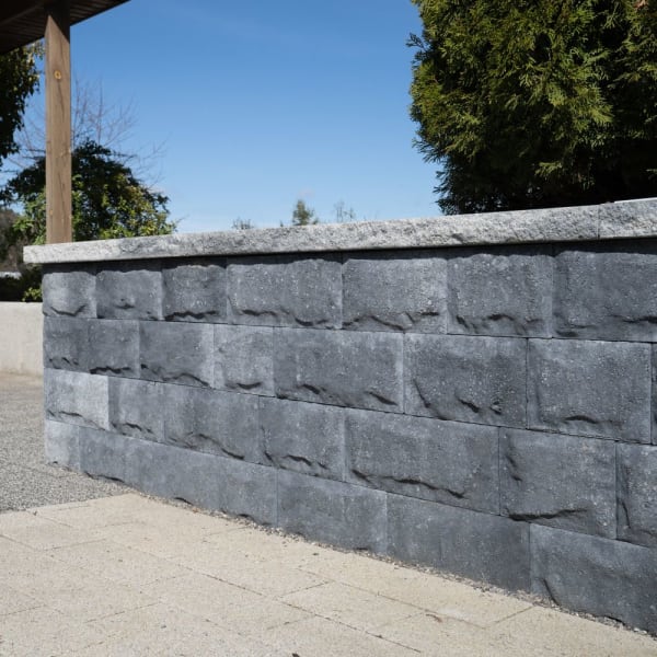 CUATRO Ecksteine schwarz-weiss 1-seitig Felsstrucktur 45° L 20-35 B 25 H 15 cm-thumbnail