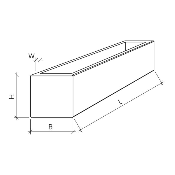 CASTELLO Brunnentrog rechteckig Sarina grau gewaschen L 100 B 45 H 45 cm-thumbnail