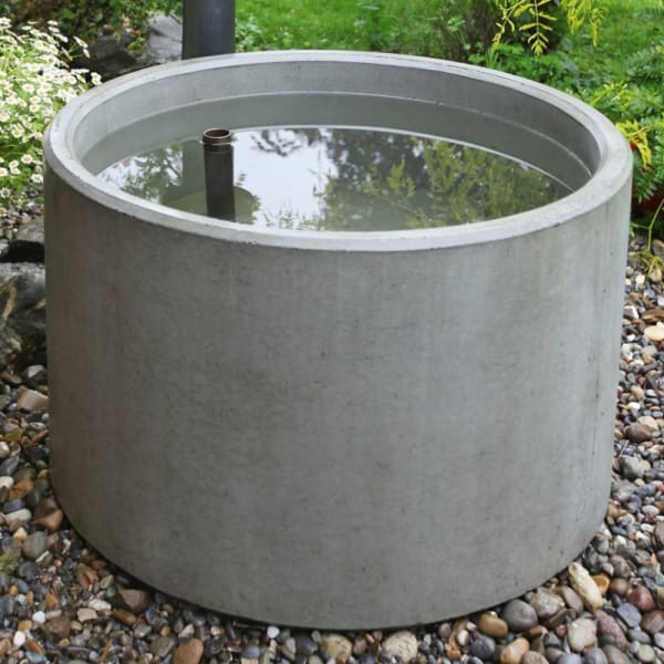 PARCO Brunnentrog rund grau glatt OD 80 H 50 W 4 cm R 40 cm -thumbnail