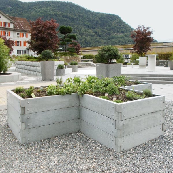 Hochbeet mit Holzstruktur Typ 10 naturgrau L 348 cm B 120 cm H 100 cm W 6 cm-thumbnail