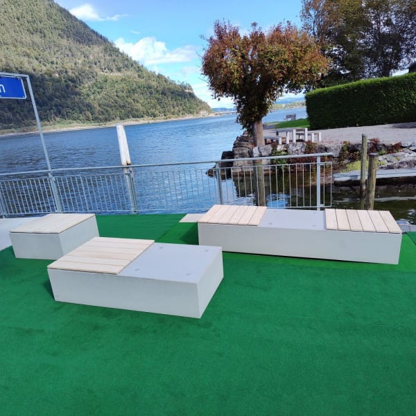 INTERMEZZO Lounge Sitzelement grau L 270 B 90 H 42 W 8-10 cm-thumbnail