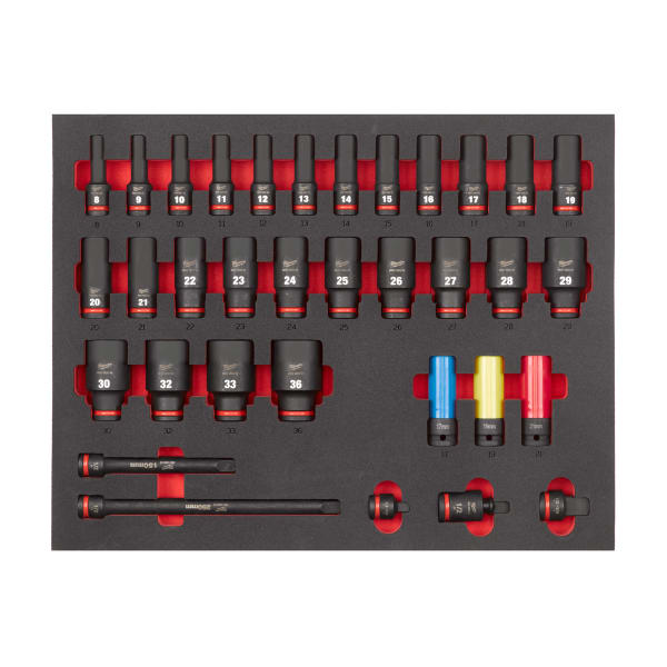 Milwaukee 1/2" SHOCKWAVE Schlagnüsse lang Einlage 34-teilige -thumbnail