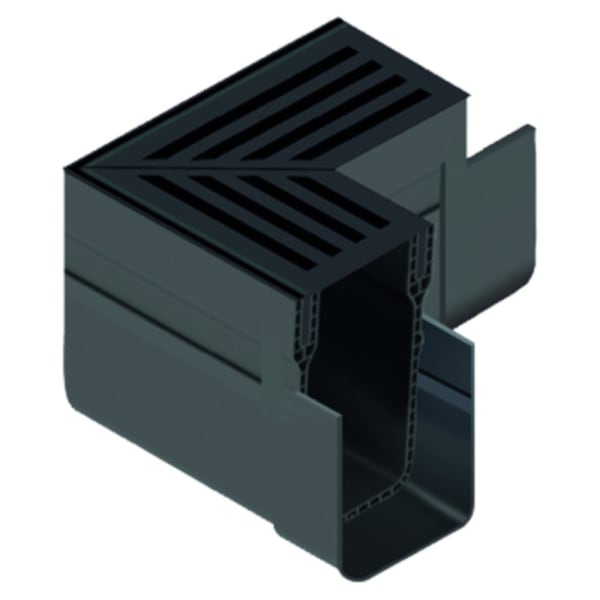 ACO Slimline Eckelement mit Rost Aluminium schwarz eloxiert-thumbnail