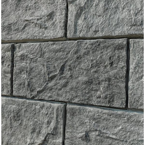 FELSMAUER Böschungselement Anfangseckstein 1/2 grau-schwarz L 49 B 49 H 50 cm-thumbnail