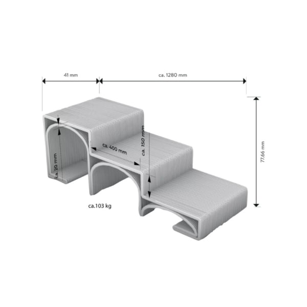 PRINTA Treppe weiss L 128  B 50  H 45 cm -thumbnail
