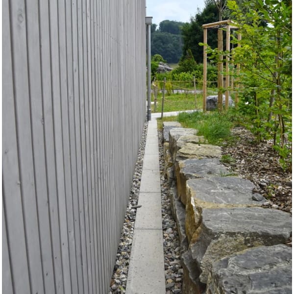 FINALGO Vakuum Rasenkantenplatte grau gestrahlt gefast L 100 B 5 H 25 cm-thumbnail