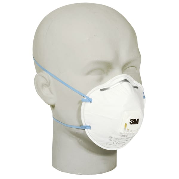 Atemschutzmaske 3M 8822 / FFP2 mit Ausatemventil, Nasenbügel, Gummibänder-thumbnail