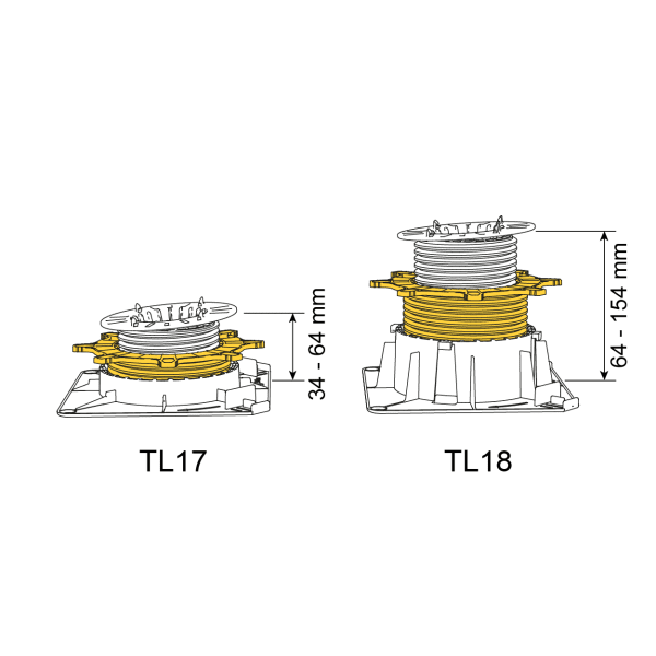 Terra Level TL17 Stelzlager Alu-Klip selbstnivellierend 30 - 60 mm-thumbnail