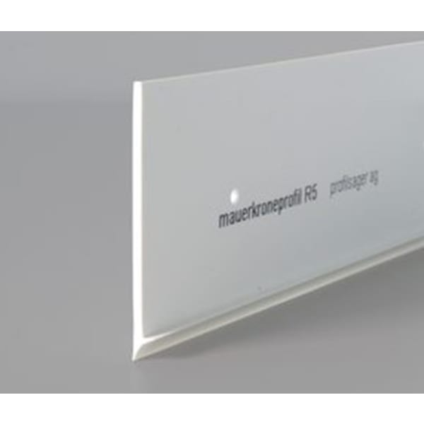 Abziehprofil Mauerkrone R5 gelocht weiss Hart-PVC 50 x 2 x R 5 mm 2.5 m-thumbnail