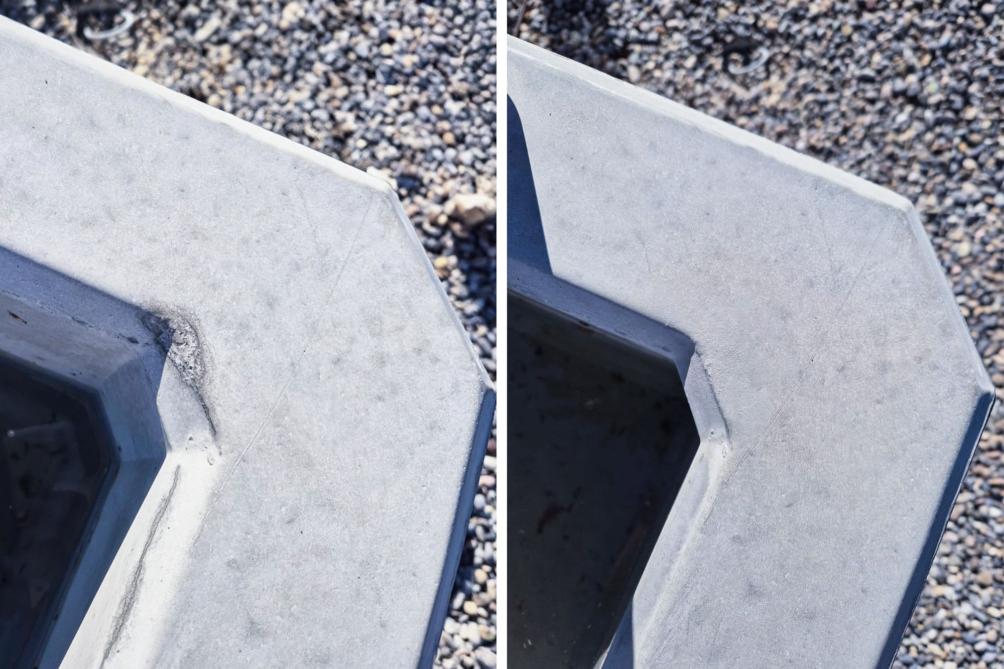 Betonkosmetik - Vergleich vorher-nachher