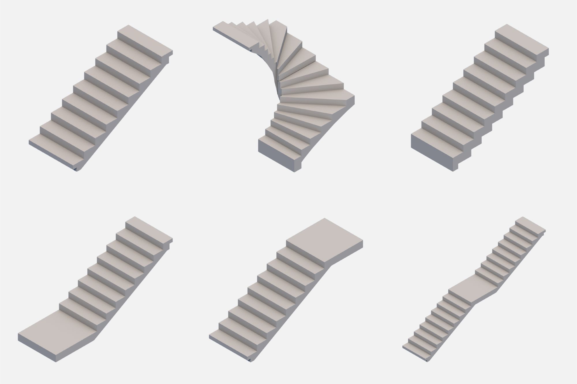 Betontreppen - Typische Treppenformen