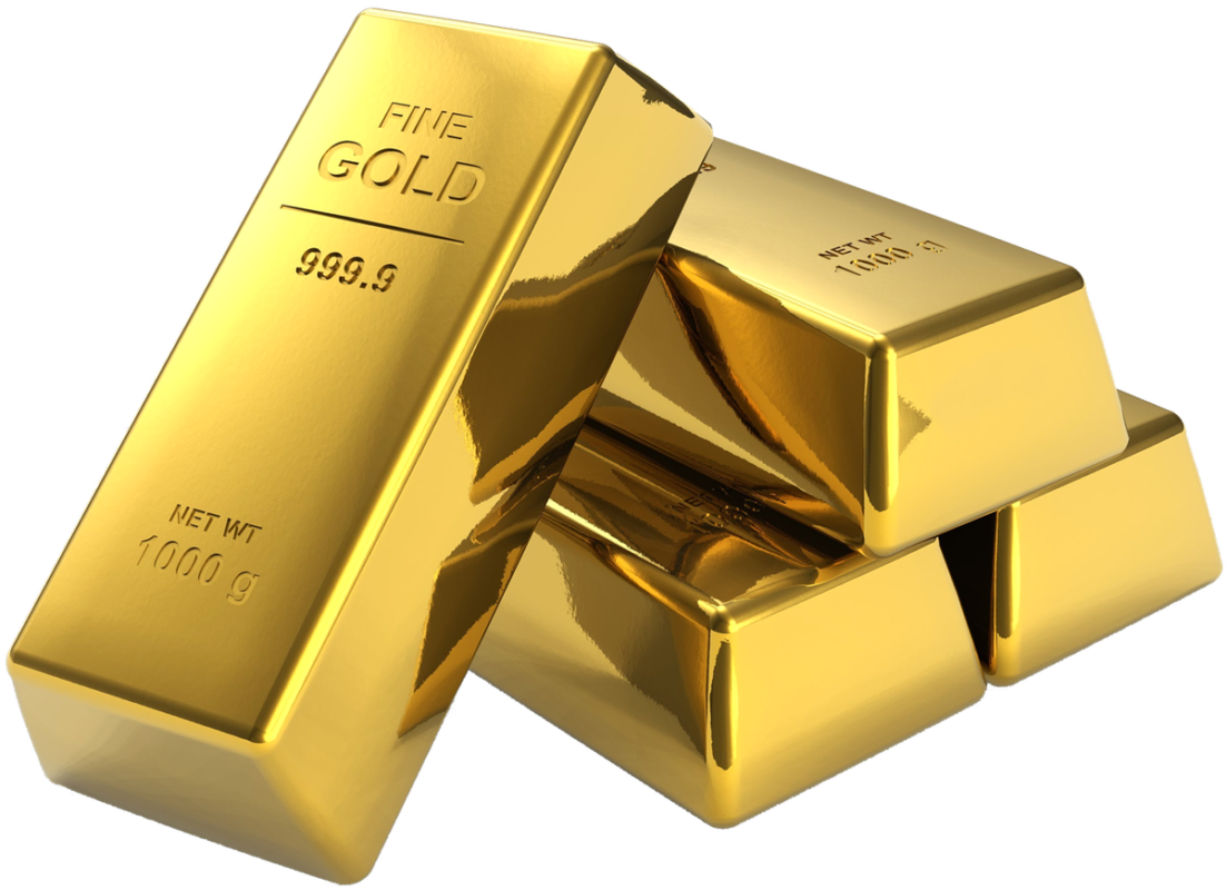 Shiny gold bar for precious metal investment