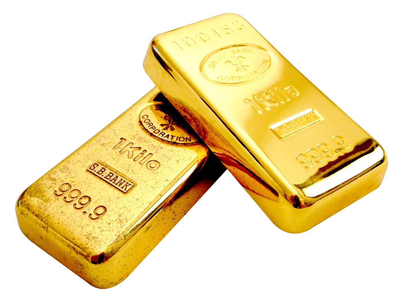 Collection of pure gold bars for investment