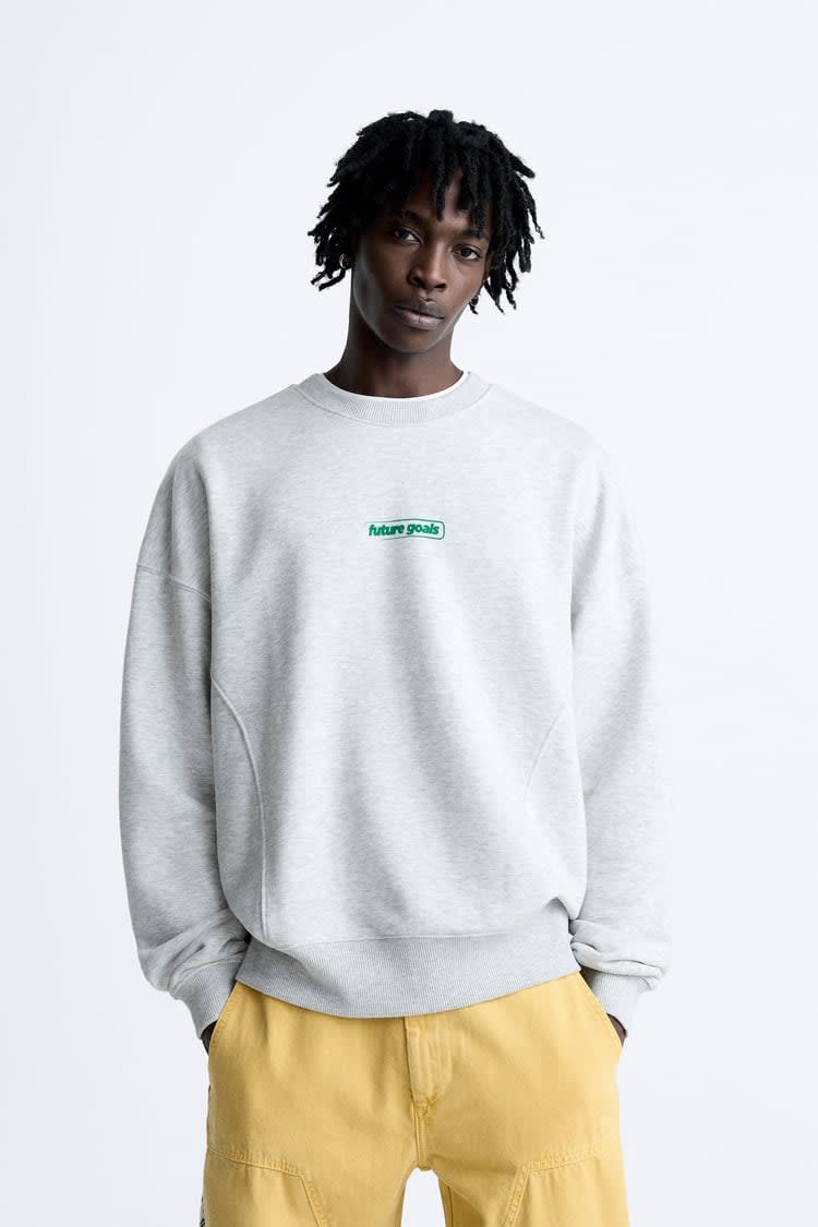 PRINTED SWEATSHIRT WITH SLOGAN