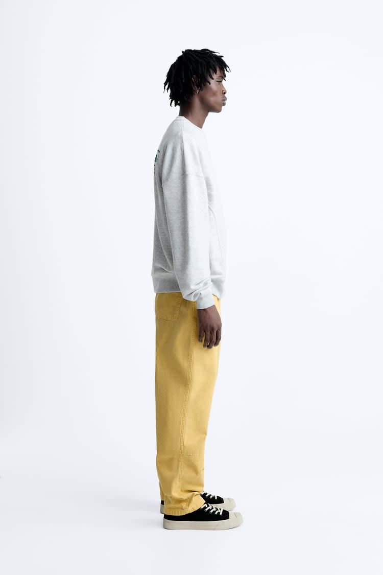 PRINTED SWEATSHIRT WITH SLOGAN White - Image 2