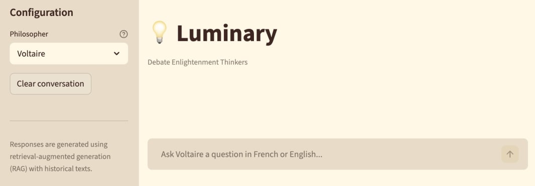 luminary chat interface