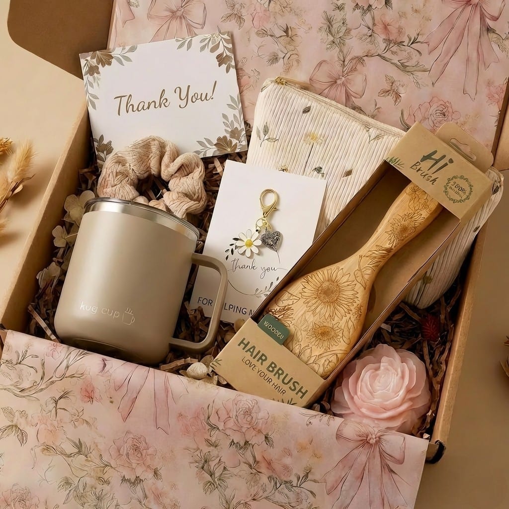 Thankyou for Helping Me Grow Appreciation Gift Box – Floral Hamper gift box - main view